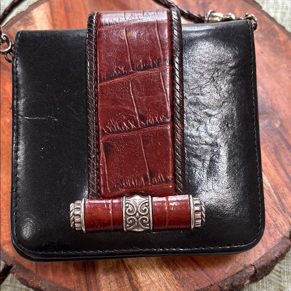 Brighton Black and Brown Leather Crossbody Bag - Picture 3 of 6